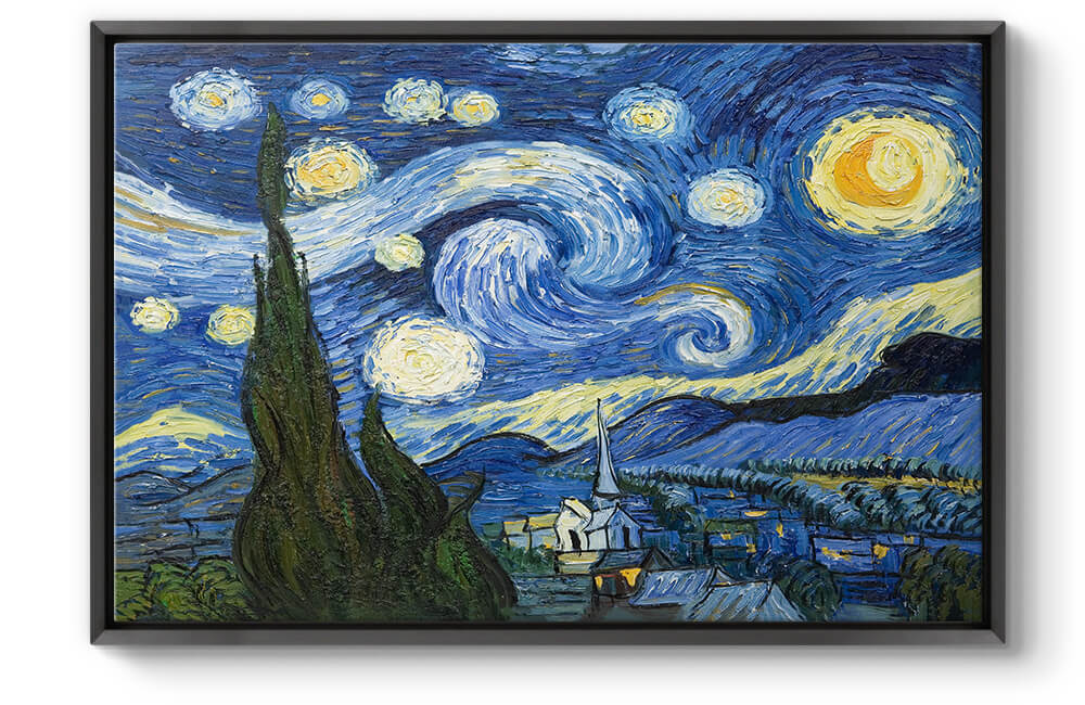 vincent-van-gogh-yildizli-gece-siyah-cerceveli