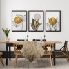 Altın Toplar 3 Parçalı Çerçeveli Tablo