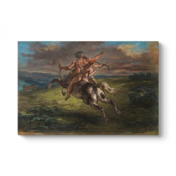 Eugene Delacroix - Achilles'in Eğitimi Kanvas Tablo