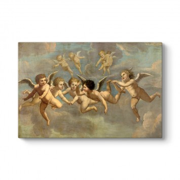 Five Flying Putti 1650 Kanvas Tablo