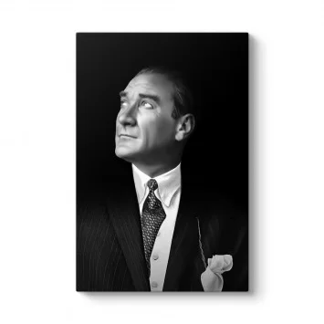 Siyah Beyaz Atatürk Portresi Kanvas Tablo