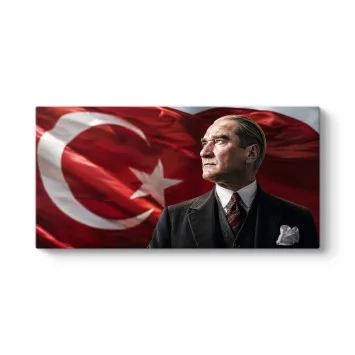Türk Bayrağı Önünde Atatürk Portresi Türk Bayrağı Önünde Atatürk Portresi