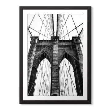 Brooklyn Köprüsü Siyah Beyaz Çerçeveli Poster