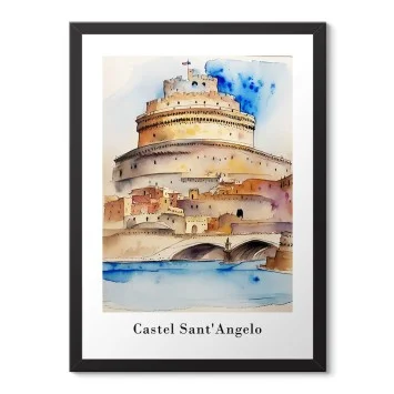 Castel Sant’Angelo Roma Poster Çerçeveli Tablo