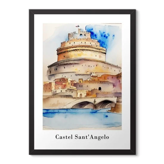 Castel Sant’Angelo Roma Poster Çerçeveli Tablo