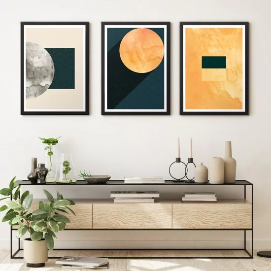 Etnik Desenli Ay Poster Tablo Seti