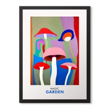 Kırmızı Mantar Tasarım Poster Çerçeveli Tablo