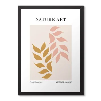 Minimal Yaprak Desenli Poster Çerçeveli Tablo