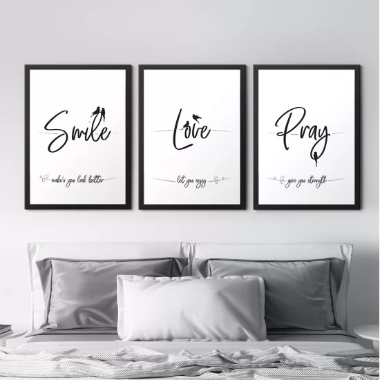 Motivasyon 3 Parçalı Çerçeveli Tablo