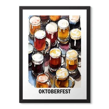 Oktoberfest Bira Kupaları Poster Çerçeveli Tablo