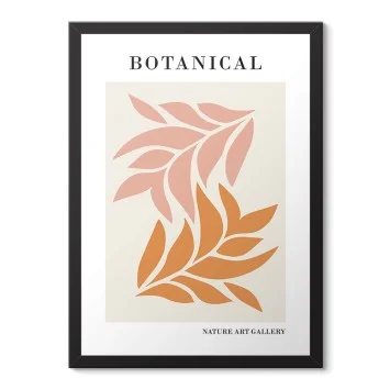Pembe ve Turuncu Yaprak Minimal Poster