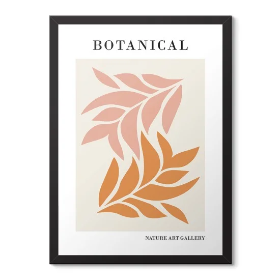 Pembe ve Turuncu Yaprak Minimal Poster