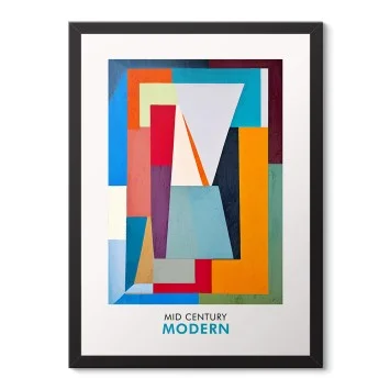Renkli Geometrik Modern Poster Çerçeveli Tablo