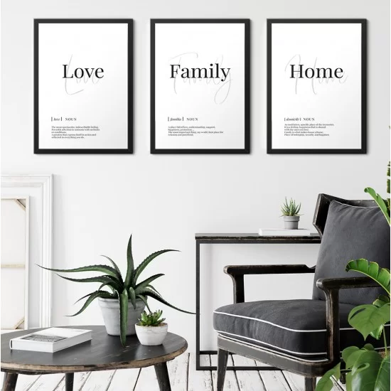 Sevgi - Aile ve Ev Poster Tablo Seti