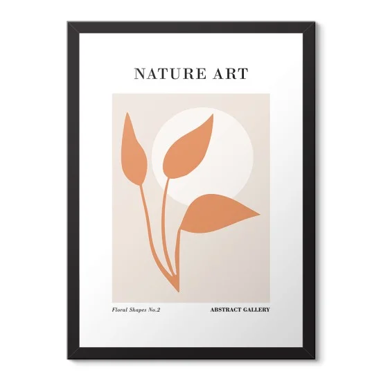 Turuncu Yaprak Minimal Poster Çerçeveli Tablo