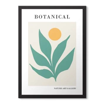 Yeşil Yaprak ve Güneş Minimal Poster Tablo