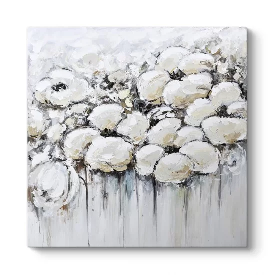 Egzotik Beyaz Çiçekler Kanvas Tablo