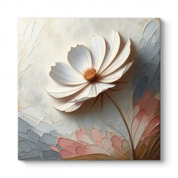 Pastel Çiçeğin Işıltısı Kanvas Tablo