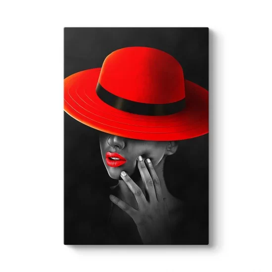 Kırmızı Şapkalı Kadın Tablosu