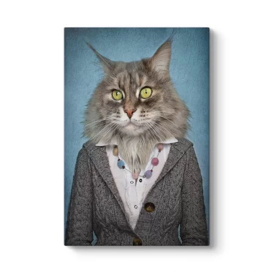 Kedi Başlı Kadın Tablosu