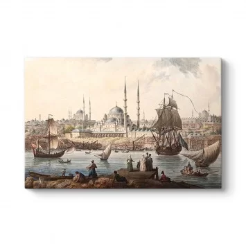 Jean-Baptiste Hilair - Yeni Camii ve İstanbul Limanı Tablosu