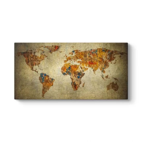 Eskitme Dünya Haritası Tablosu