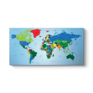 Mavi Zeminli Dünya Haritası