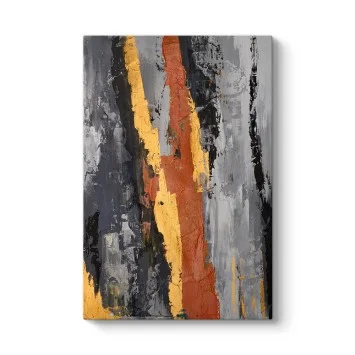 Endüstriyel Gri Altın Bakır Kanvas Tablo