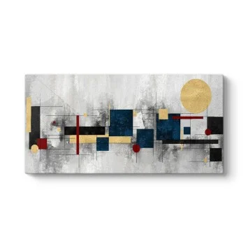 Geometrik Lacivert Soyut Tablo