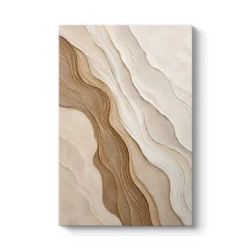 Krem Latte Diyagonal Soyut Kanvas Tablo