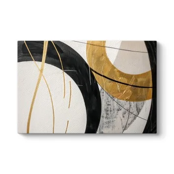Siyah Altın Kavisli Soyut Kanvas Tablo Siyah Altın Kavisli Soyut Kanvas Tablo