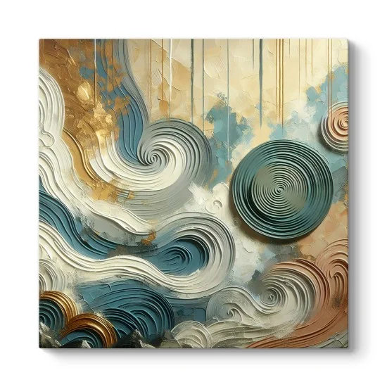 Spiral Desenli Modern Soyut Kanvas Tablo