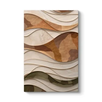 Toprak ve Yeşil Tonları Soyut Kanvas Tablo