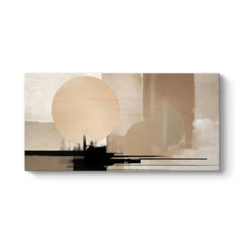 Ufuk Denge Bej Soyut Kanvas Tablo