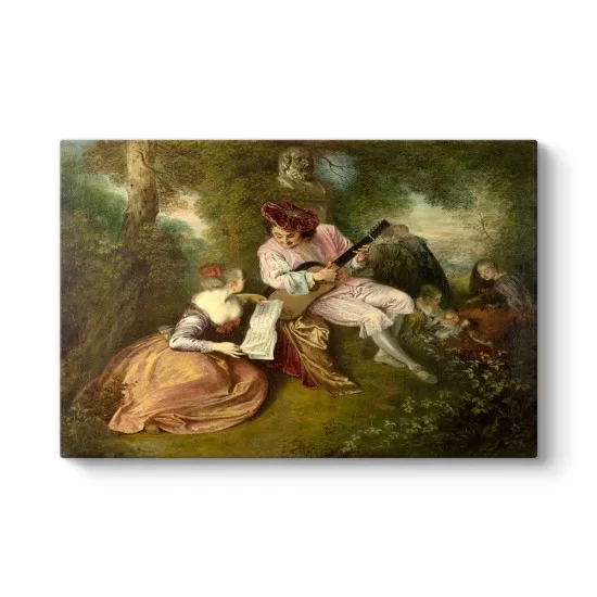 Antoine Watteau - Aşkın Ölçeği Tablosu