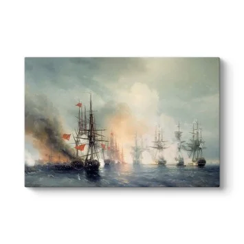 Ayvazovski Sinop Deniz Savaşı Kanvas Tablo