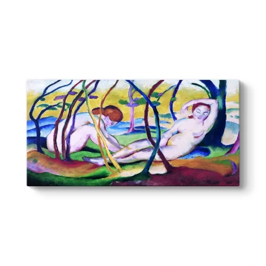 Franz Marc - Nudes under Trees Tablosu