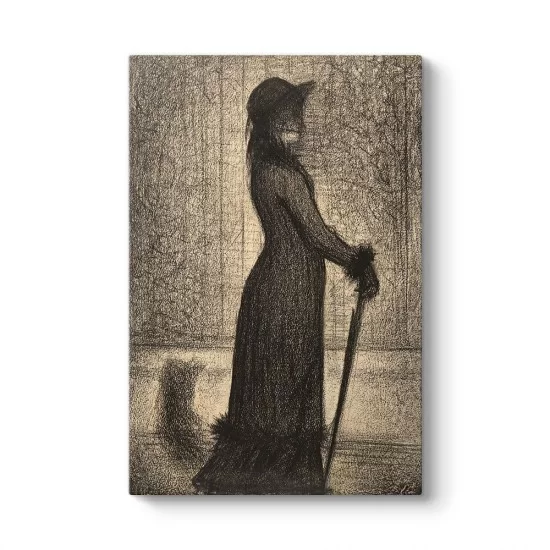 Georges Seurat - Woman Strolling Tablosu