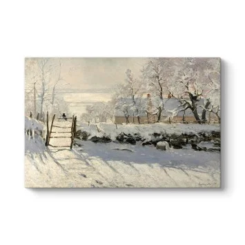 Karda Saksağan - Monet Kanvas Tablo