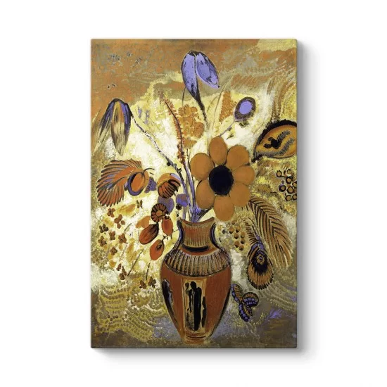 Odilon Redon - Etruscan Vase With Flowers Tablosu