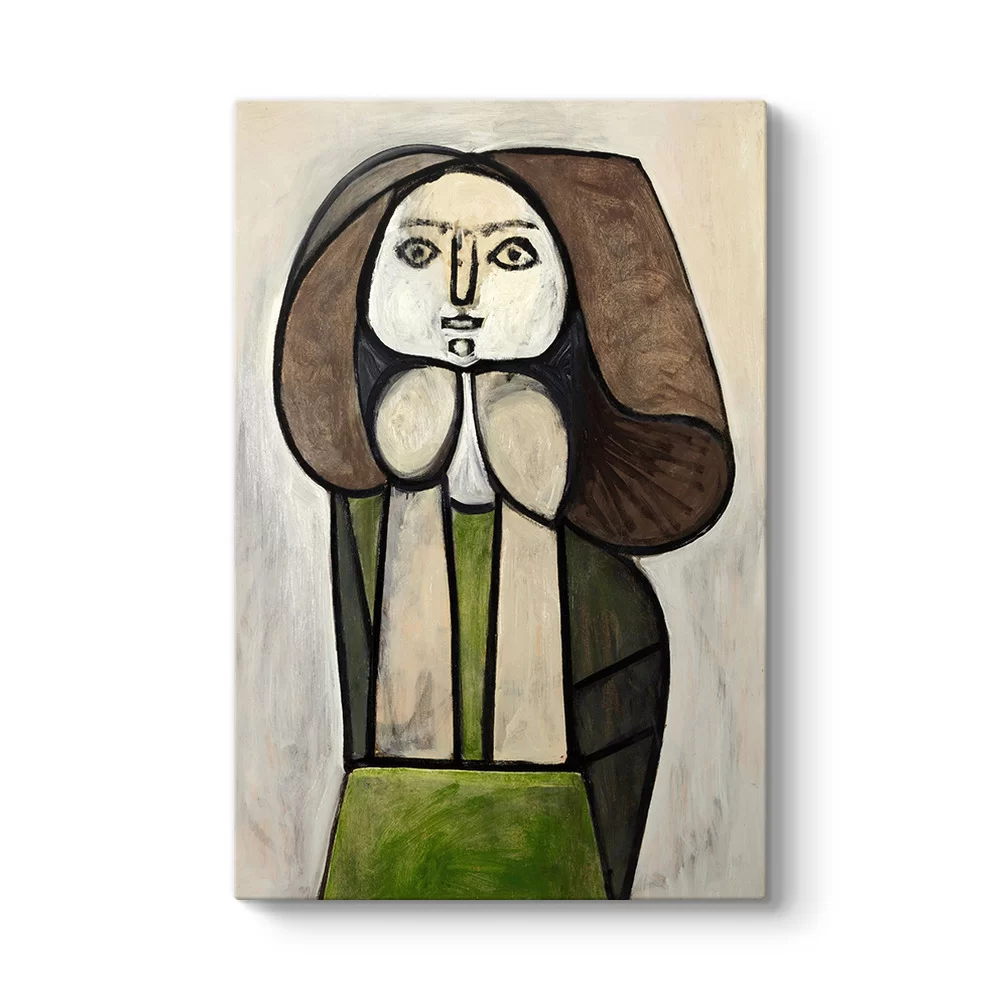 Pablo Picasso Femme A La Robe Verte Femme Fleur Tablosu TabloShop