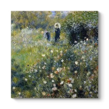 Renoir - Bahçede Şemsiyeli Kadın Tablosu