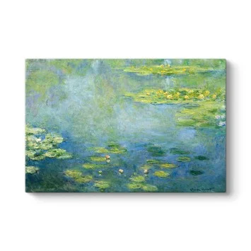 Turkuaz Nilüferler - Monet Kanvas Tablo