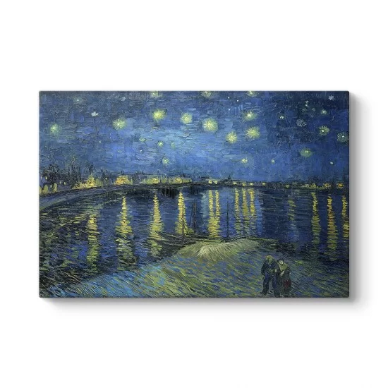 Van Gogh - Rhone Üzerinde Yıldızlı Gece Tablosu