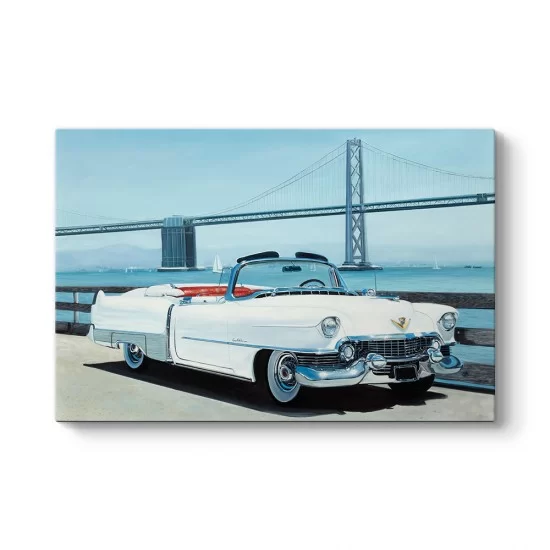 Klasik  Beyaz Cadillac Tablosu