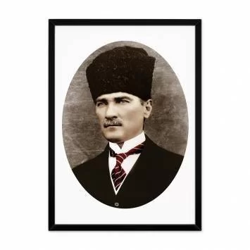 Çerçeveli Oval Atatürk Tablosu