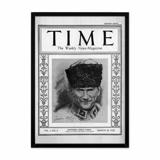 Time Dergisi Atatürk Çerçeveli Tablo