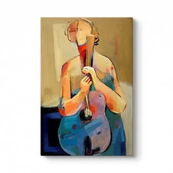 Gitarcı Soyut Tablo