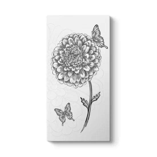 Kelebek ve Çiçek Çizim Tablosu