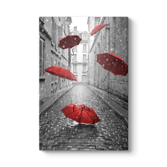 Kırmızı Siyah Şemsiye Tablosu
